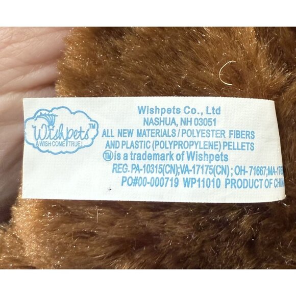 Wishpets Caramel Brown Plush Bunny Rabbit Carrot Floppy Ear Polyester Fiber 11" - Picture 6 of 8